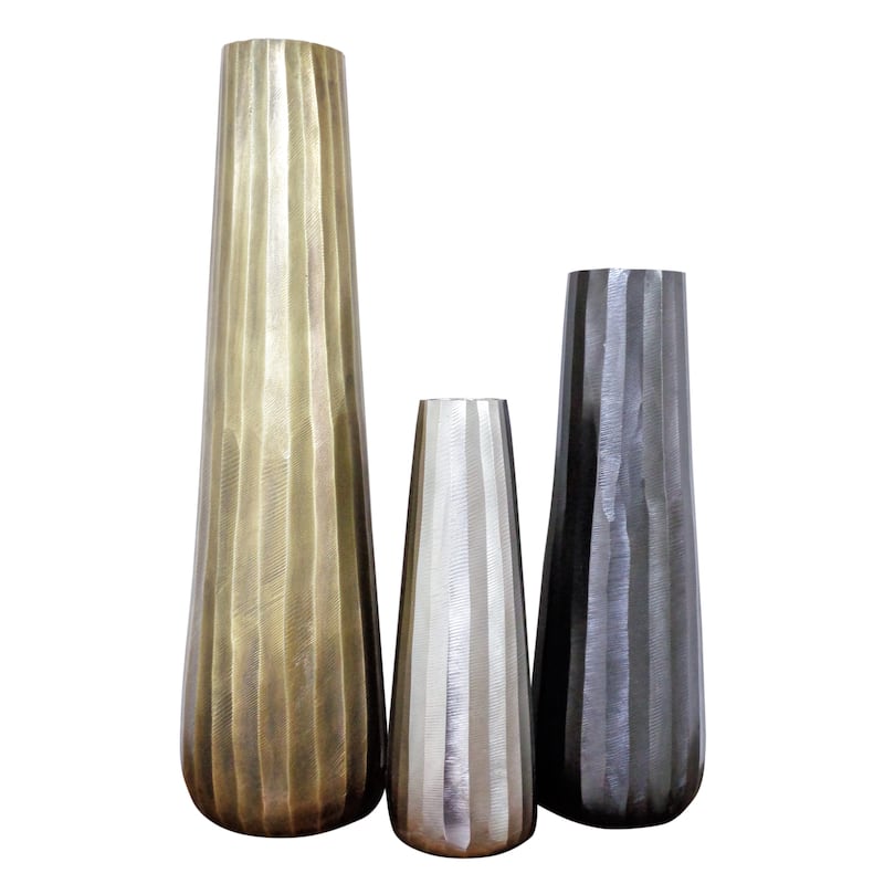 Lg Cast Aluminum Vase 27.5"H -A