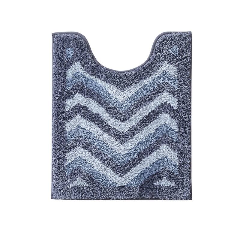 Clara Clark Non Slip Shaggy Bath Rug Set - Chevron Design Ultra Soft Bathroom Mat