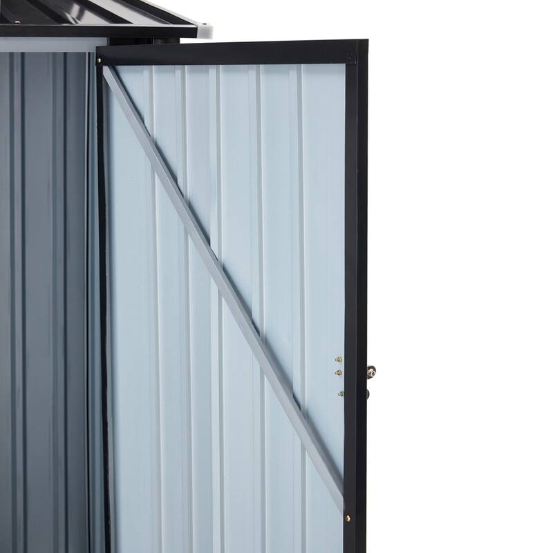 CUSchoice 3x3FT Single Lockable Door Small Steel Garden Shed, Outdoor Utility Tool Shed