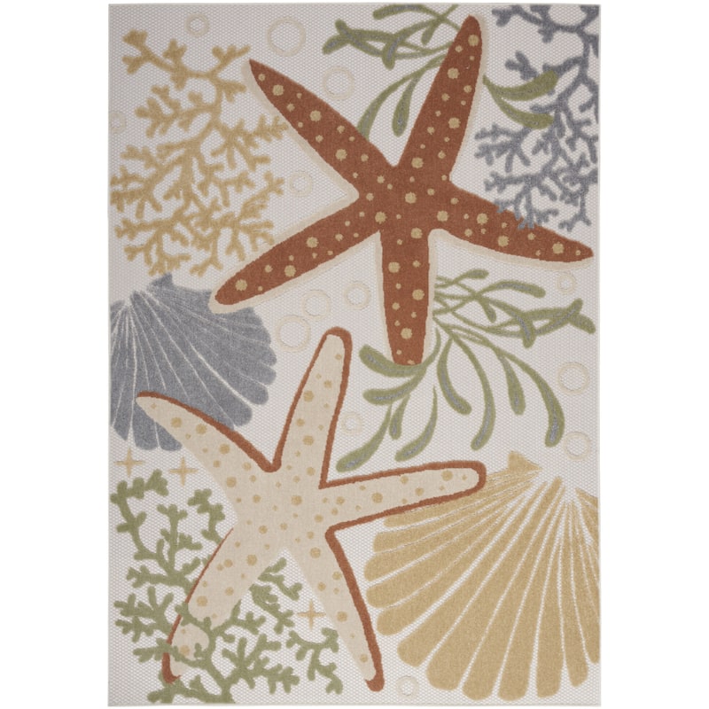 HomeRoots Contemporary Rectangle Outdoor Rug - 5' X 7'