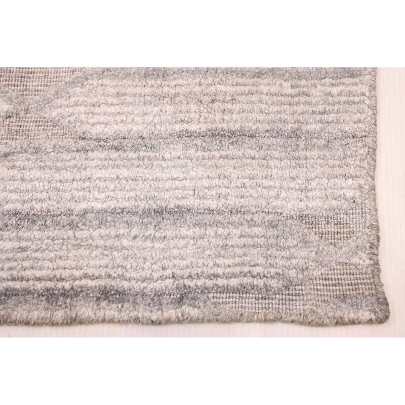 ECARPETGALLERY Hand Loomed Elysian Grey Silk Rug - 7'11 x 9'10