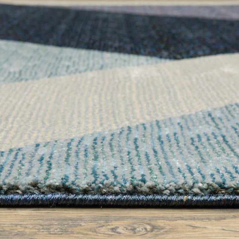Style Haven Stephan Modern Art-deco Inspired Blue Area Rug