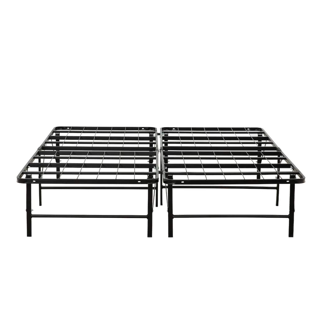 Full Size Bed Frame Foundadtion, Metal Base, Under Bed Storage Space, Black