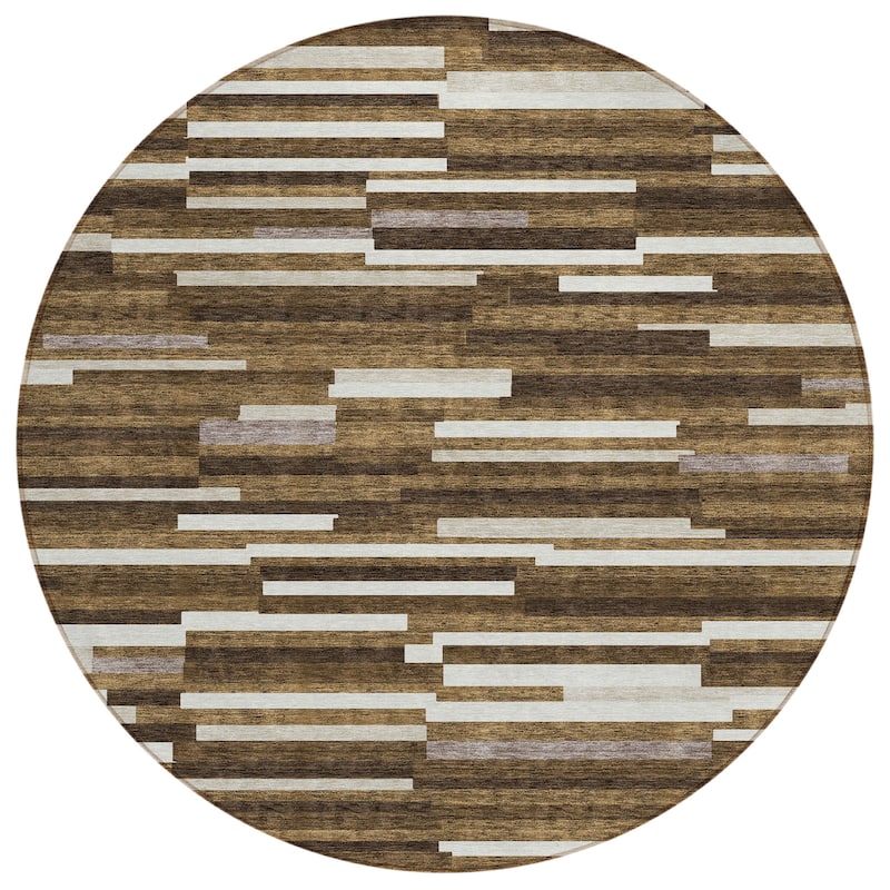 Machine Washable Indoor/ Outdoor Chantille Modern Stripes Rug
