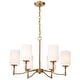 preview thumbnail 2 of 14, Liam 6 Light Chandelier Burnished Brass White Opal Glass - Burnished Brass