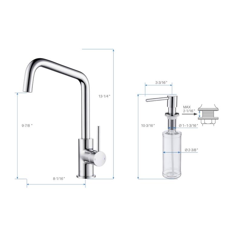 Single-Hole 1-Handle Kitchen Bar/Prep Sink Faucet