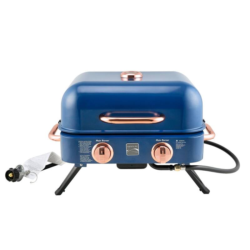 Kenmore 2-Burner Retro Portable Gas Grill - Copper/Blue