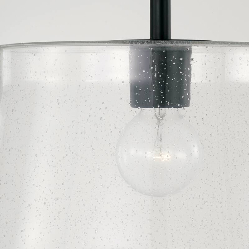 Baker 1-light Pendant/ Semi-Flush Mount w/ Clear Seeded Glass