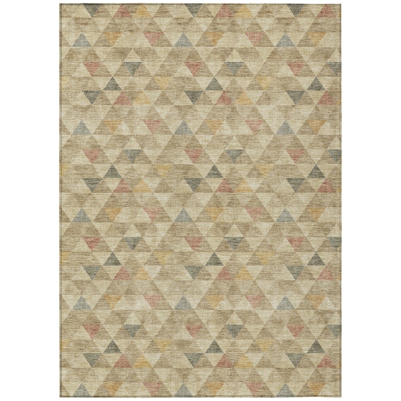 Machine Washable Indoor/ Outdoor Chantille Contemporary Mosaic Rug