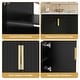 preview thumbnail 8 of 38, GDFStudio - Marwood Vintage Double Bathroom Vanity Set with 3 Holes Single Ceramic Sink & Soft Closing Doors - 60'W