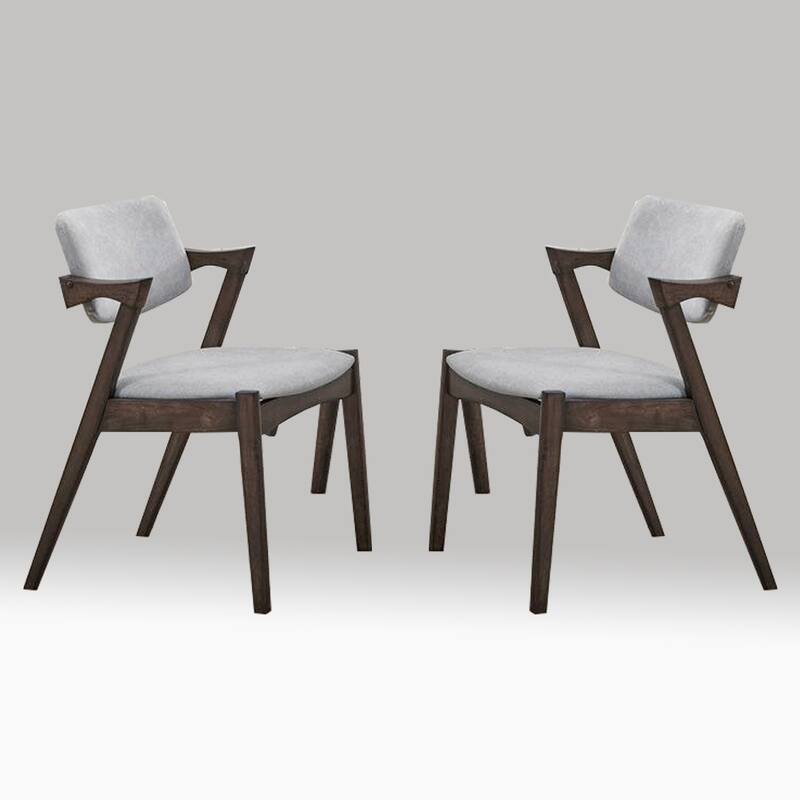 Set of 2 Fabric Upholstered Dining Chairs in Walunt