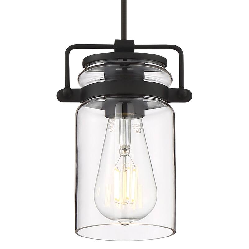 Nuvo Lighting 60/6731 Antebellum 5" Wide Mini Pendant - Matte Black / Clear