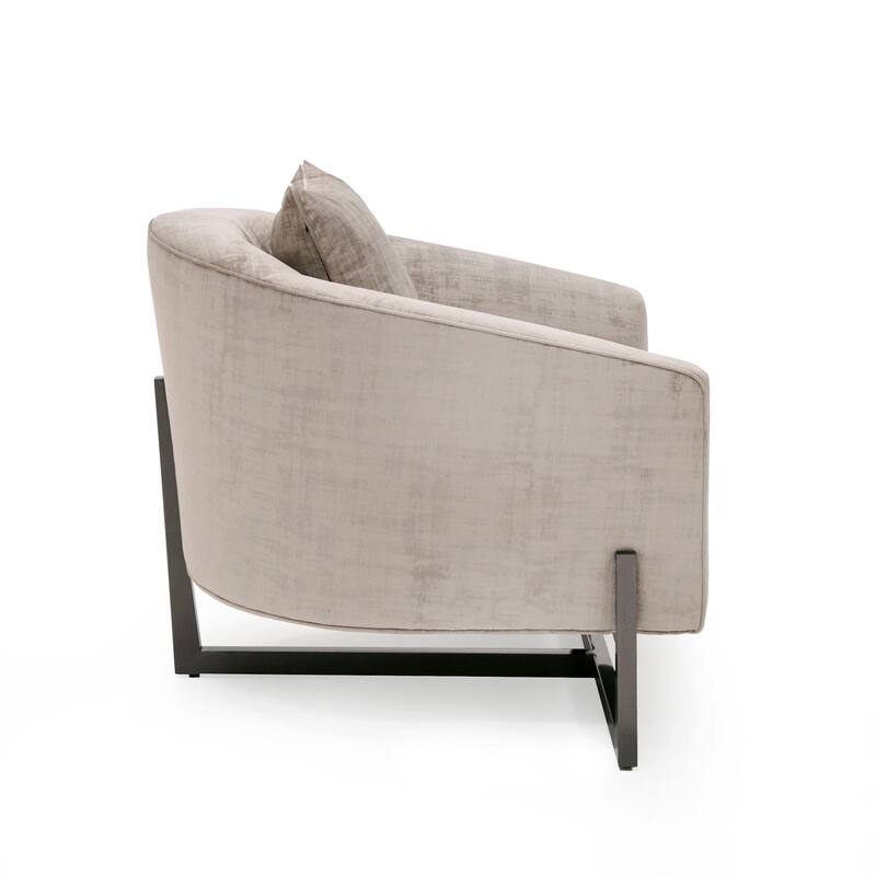 Modrest Forbis Contemporary Light Grey Fabric Accent Chair