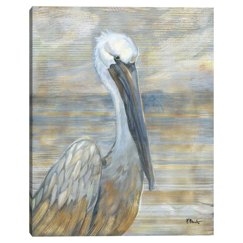 Golden Salty Pelican by Paul Brent Canvas Art Print