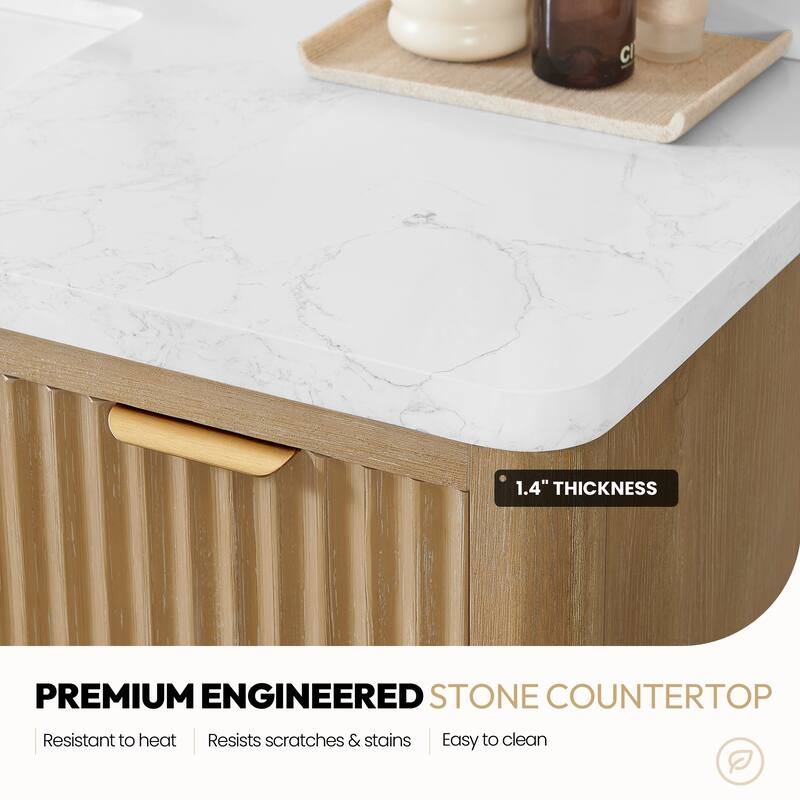 Cadiz Bath Vanity with Composite Stone Top and Mirror