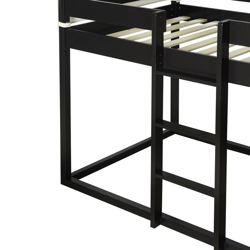 House Bed Twin Over Twin Bunk Bed Wood Platform Bed Frame