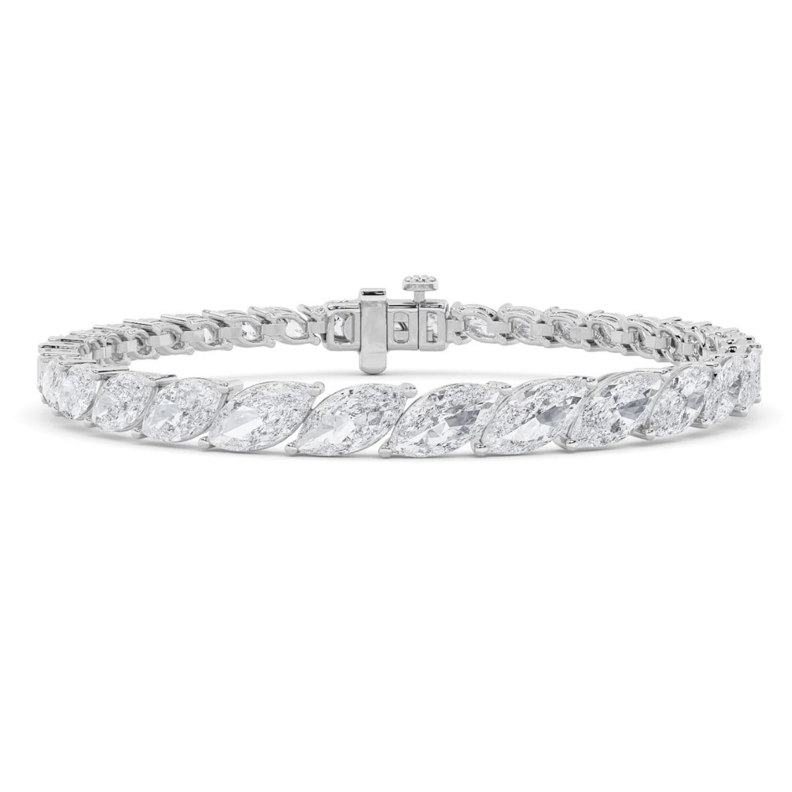 Bliss Diamond 13Ct Marquise Diamond Tennis Bracelet Gold Lab Grown 7"