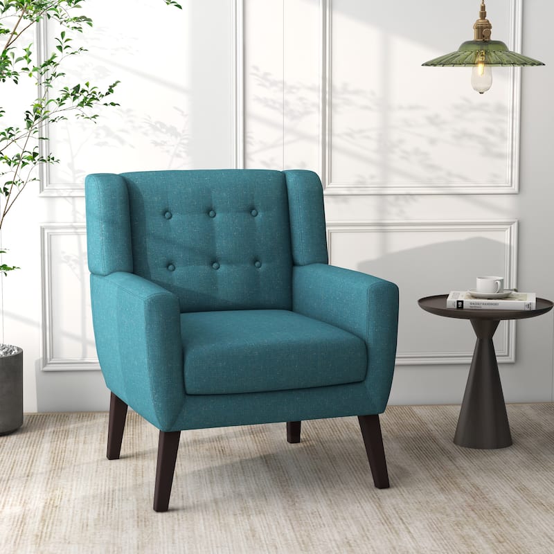 Cotton/ Linen Look Fabric Modern Accent Chair Armchair
