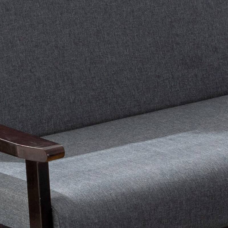 Gala 45, 47 Inch Modern Loveseat and Coffee Table Set, Dark Gray, Brown