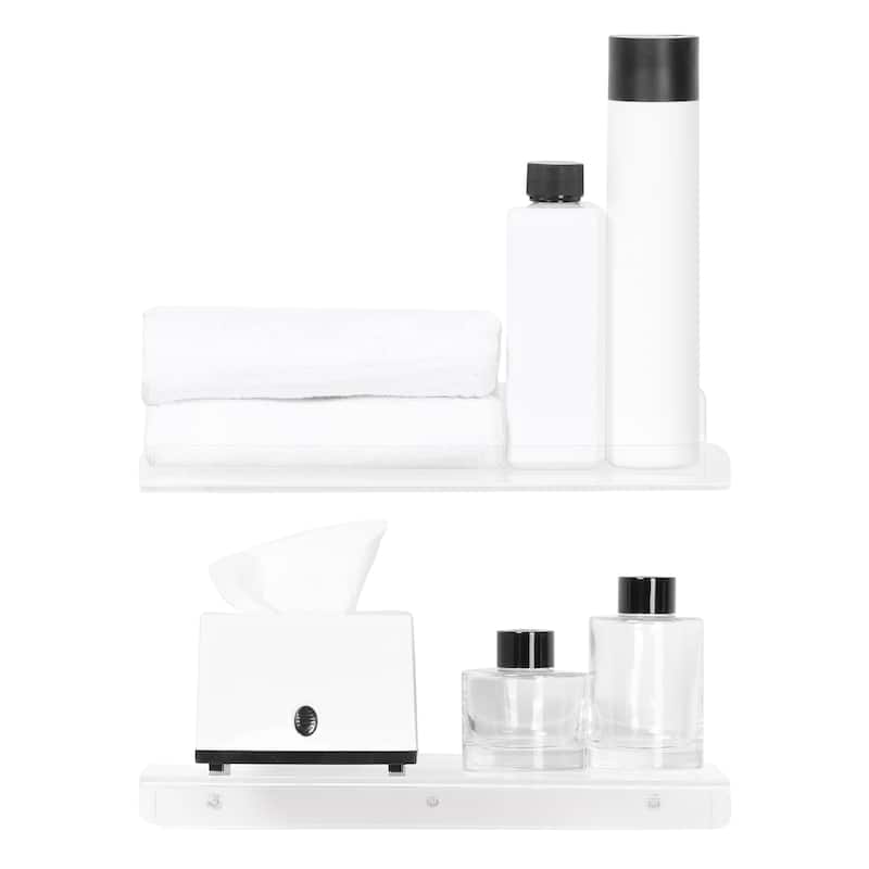 Acrylic Floating Shelves for Wall Mounted, Clear Acrylic Shelves for Bedroom Bathroom and Kitchen Wall Display Shelf Clear