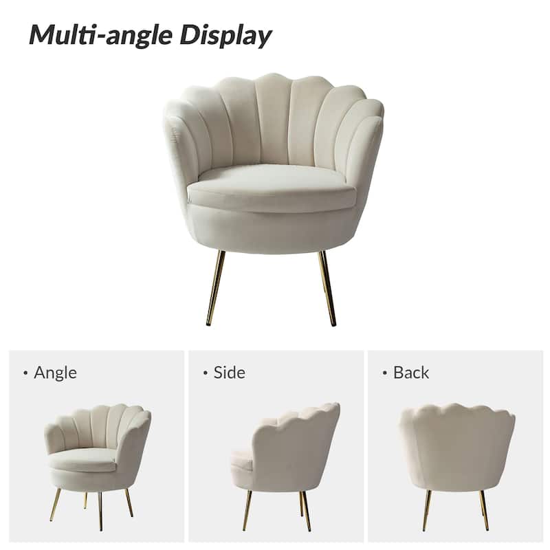 Xabier Cute Modern Upholstered Barrel Chair Accent Chair with Tufted Back Set of 2 by HULALA HOME