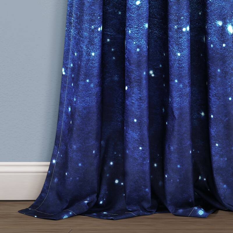 Lush Decor Space Star Ombre Window Curtain Panel Pair - 84" x 52"