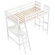 preview thumbnail 1 of 28, Costway Twin Size Loft Bed w/ Desk & Shelf 2 Ladders & Guard Rail for