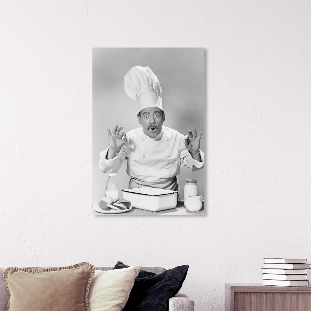 Wynwood Studio 'The Chef' Food and Cuisine Wall Art Canvas Print Cooking and Chef - Black, White