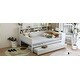 preview thumbnail 29 of 54, Roomfitters Wooden Twin/Full Size Daybed with Storage Shelves, Multi-functional Bed with Twin Size Trundle Bed and Study Desk