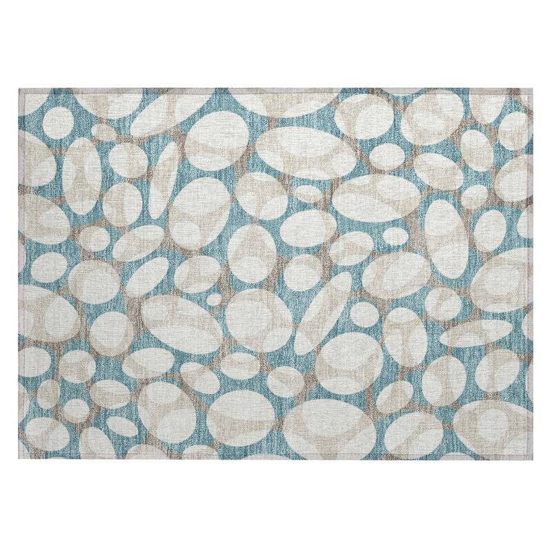 Machine Washable Indoor/ Outdoor Contemporary Saline Chantille Rug