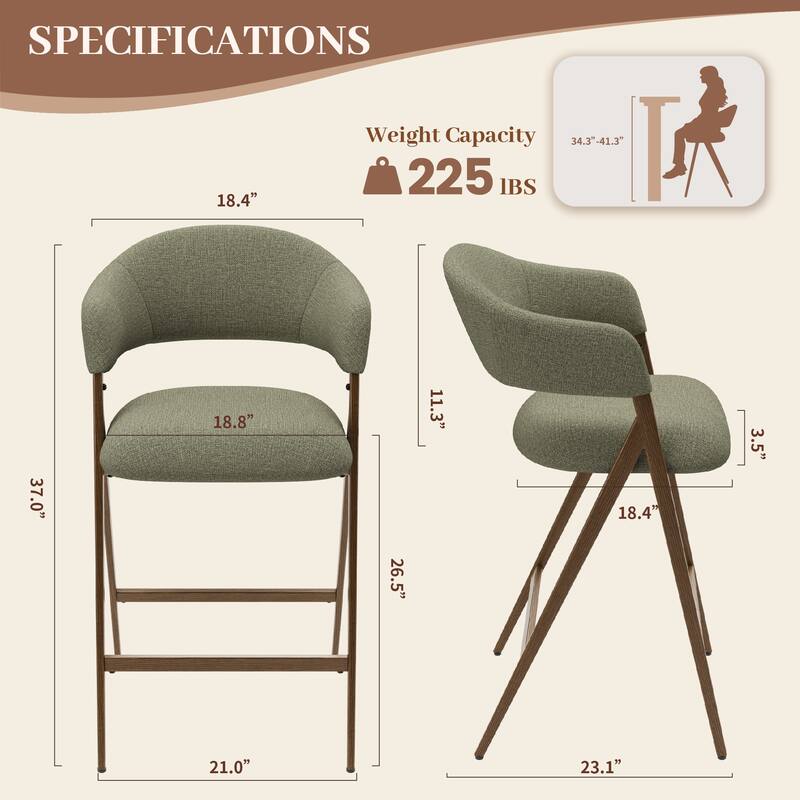 RENEWLINE Bar Stools Height Counter Stools with Backrest&Footrest