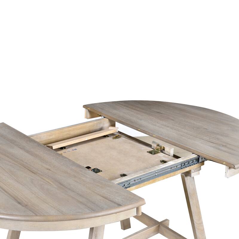 Wood Dining Table Round Extendable Dining Table