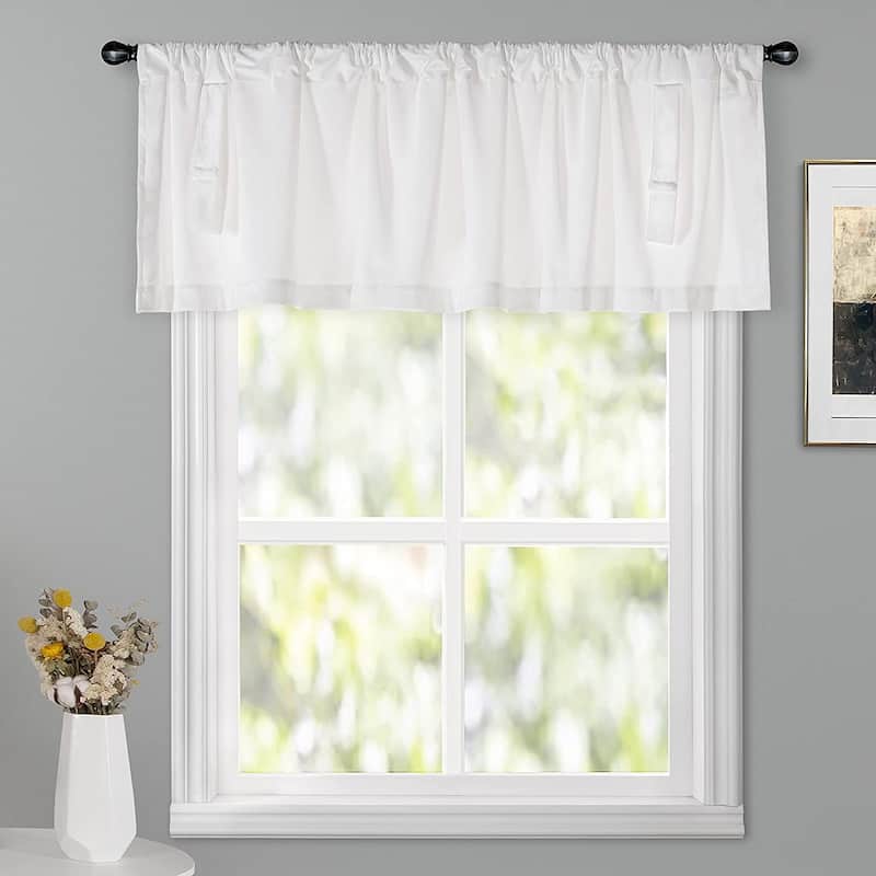 DriftAway Velvet Room Darkening Rod Pocket Tie Up Valance
