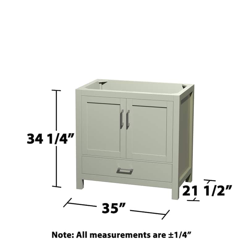 Wyndham Collection Sheffield 36" Hardwood Vanity Cabinet and Medicine