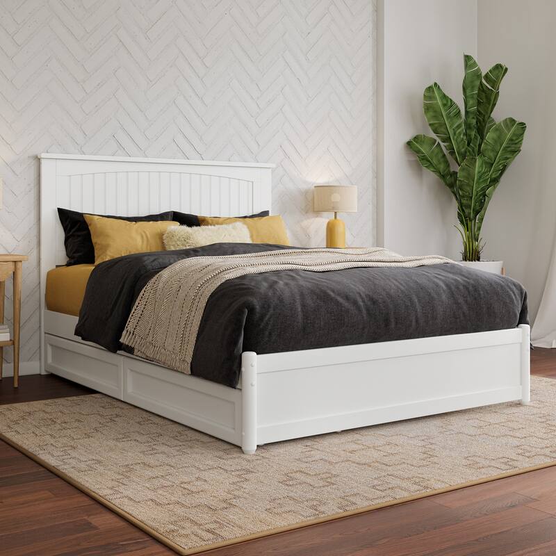 Malta Platform Bed with Panel Footboard and Storage Drawers