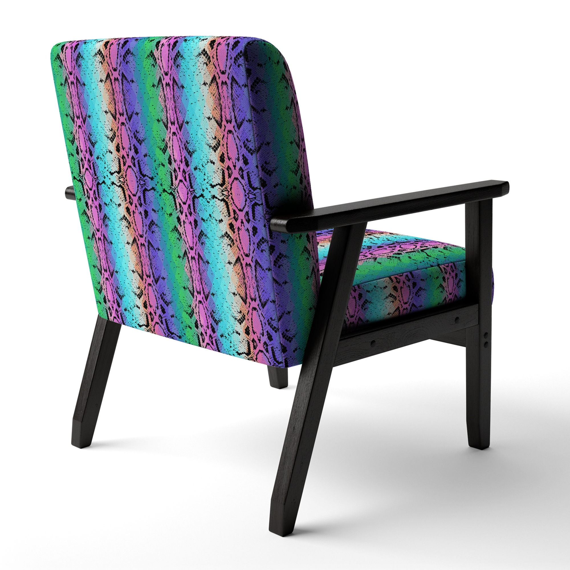 Designart Colorful Rhombus Snakeskin Upholstered Cabin Lodge Accent Chair and Arm Chair