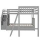 preview thumbnail 5 of 14, Twin over Full L-Shaped Bunk Bed With Maximized space, Grey