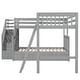 preview thumbnail 19 of 44, Twin over Full L-Shaped Wooden Bunk Bed,Sloping Ladder and Staircase