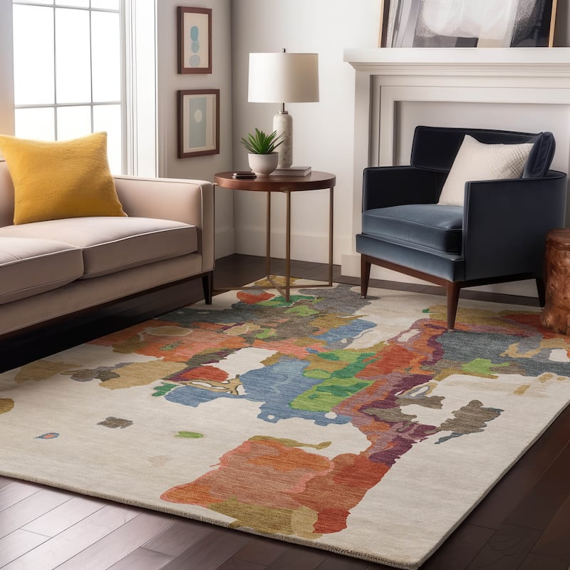 Premium Washable Super Soft Modern Abstract Mayfield Rug - Ivory - 8' x 10'