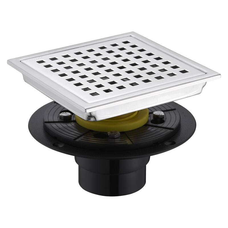 Luxier FD01 6 in. x 6 in. Stainless Steel Square Shower Floor Drain