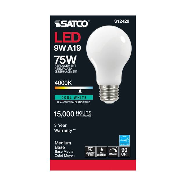 11 Watt LED A19 Soft White Medium Base 4000K 90 CRI 120 Volt - N/A