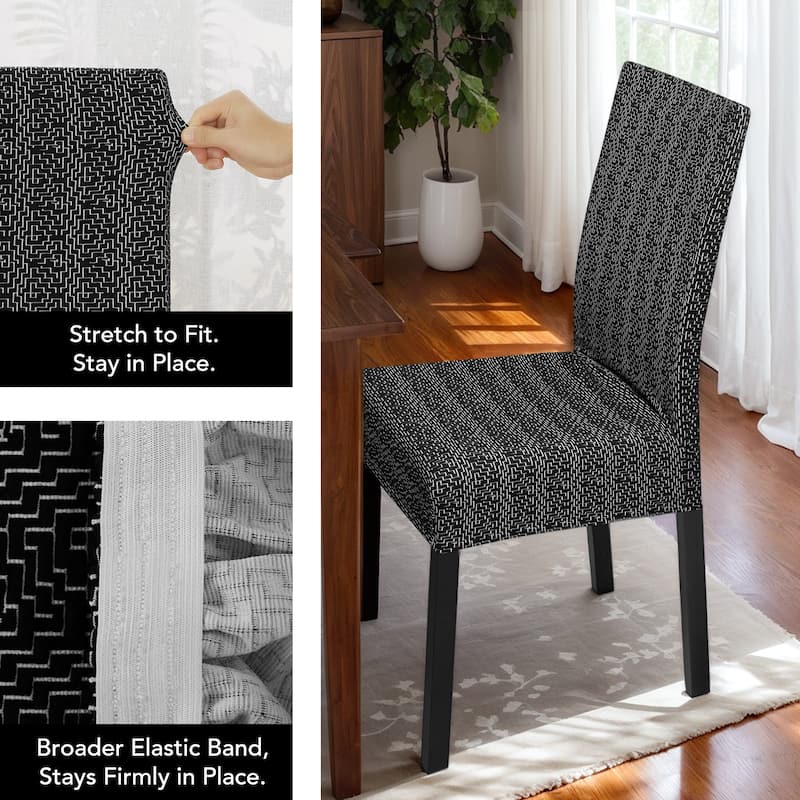 Stretch Jacquard Spandex Chair Covers 2 Pieces - 18x18x24 Inch