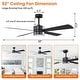 preview thumbnail 47 of 57, 52" Black/ Distressed Brass Dimmable RGB Smart Ceiling Fan with Light and Remote, App Control