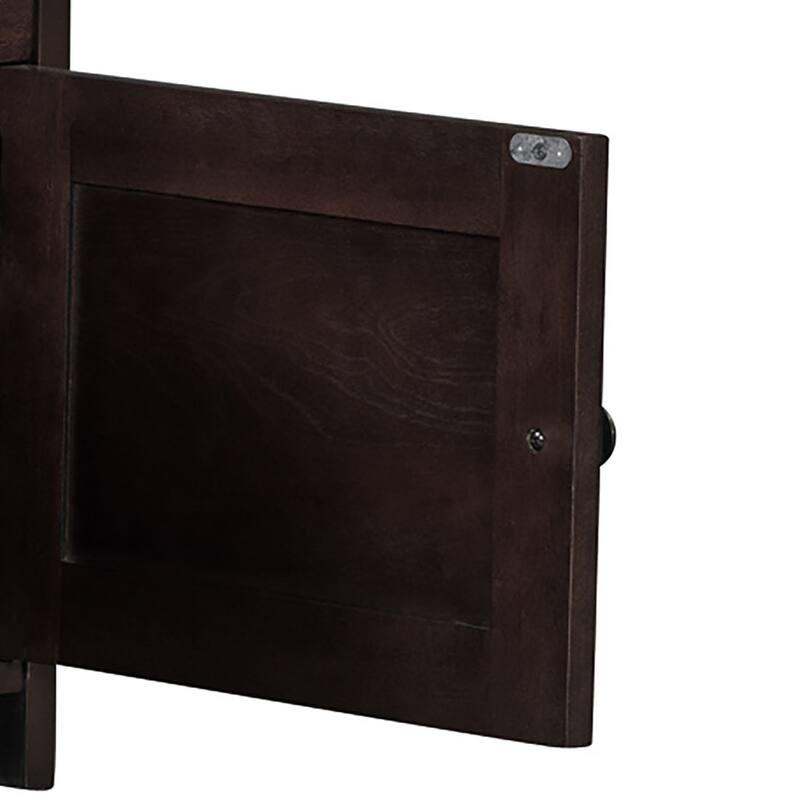 Classic Modern Storage Bench with Two Cabinets and Flip-Top Storage