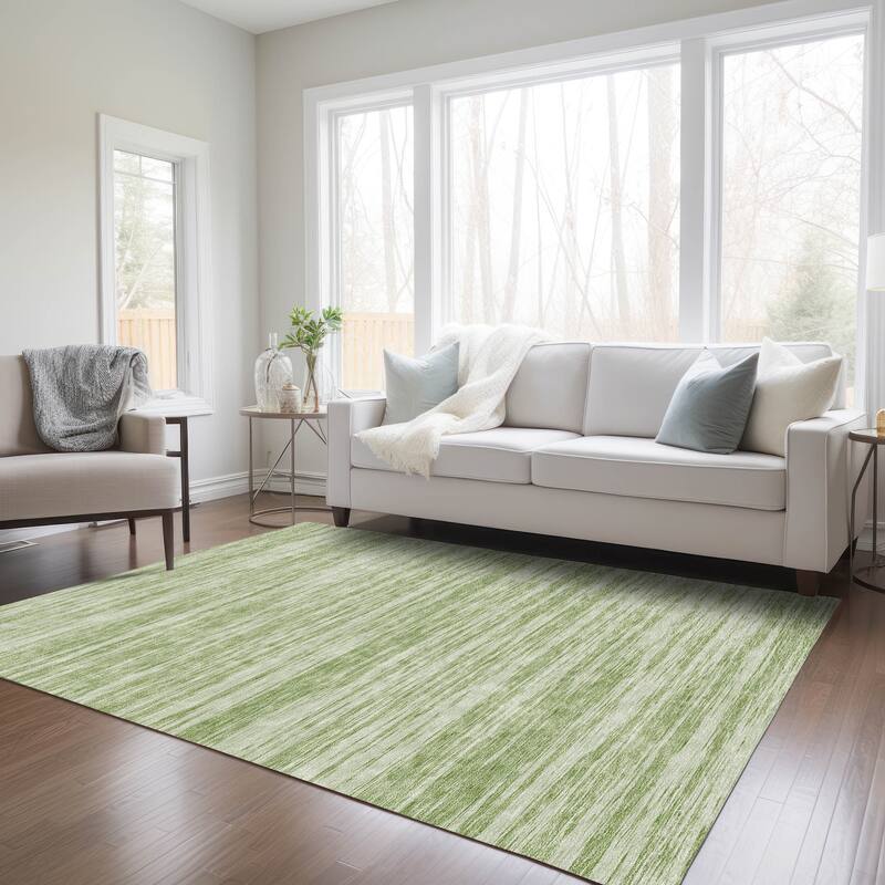 Machine Washable Indoor/ Outdoor Casual Ombre Chantille Rug