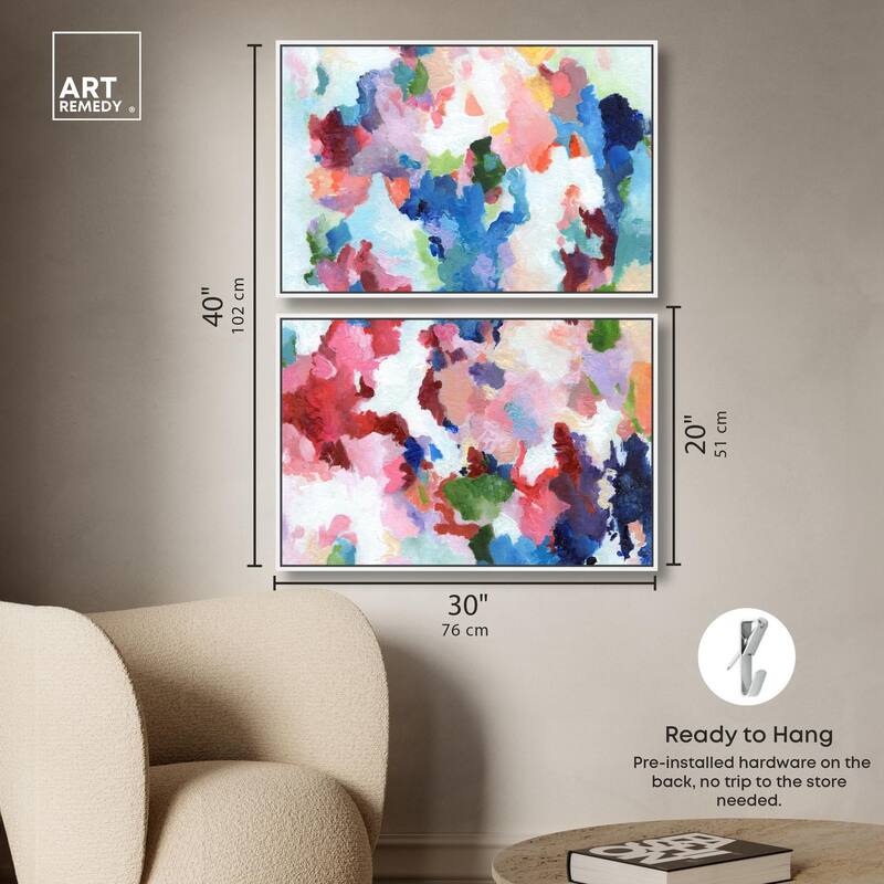 Bold Color Swirlz Canvas Set of 2 by Art Remedy