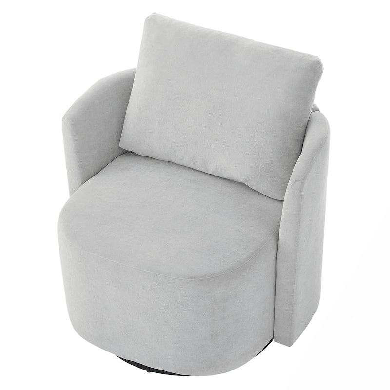 Curved Design Swivel Barrel Arm Chair