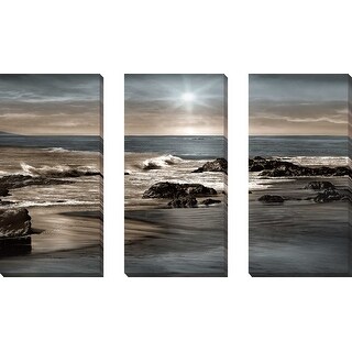 "Blue Sea Sunset" 3 Piece Set on Canvas - Bed Bath & Beyond - 36620482