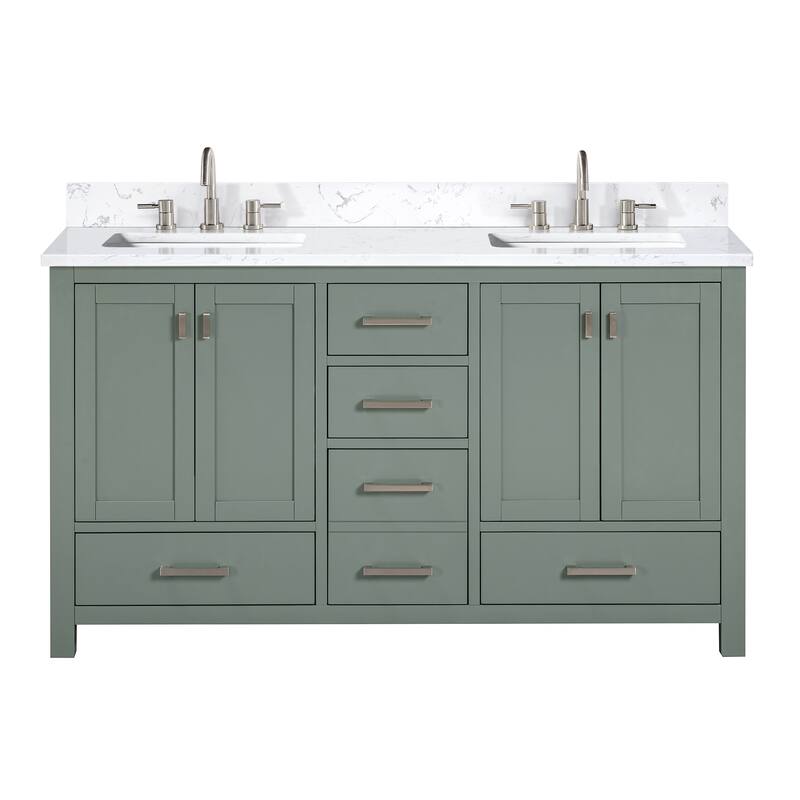 Avanity Modero 60 in. Double Sink Bathroom Vanity with Engineered Stone Top - 61"W x 22"D x 35"H