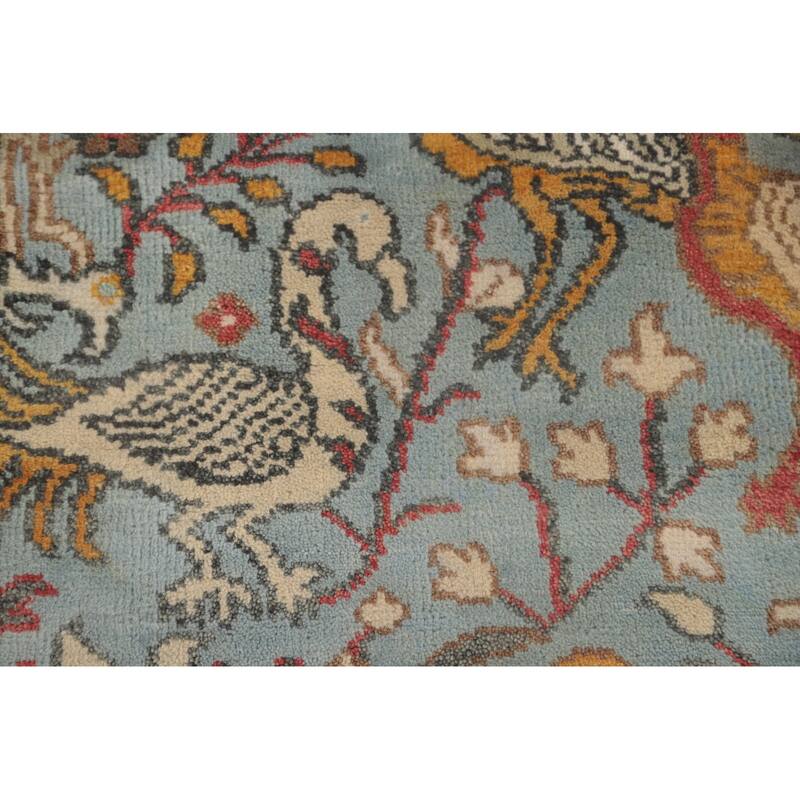 Animal Pictorial Ziegler Runner Rug Hand-Knotted Wool Carpet - 2'7"x 8'0"